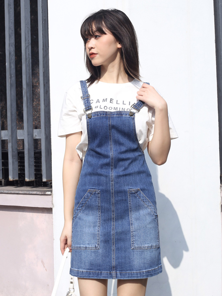 Yếm Váy Jeans Nữ Chất Bò Phối 2 Túi Trước Kèm Dây Rút Eo Mang Phong Cách  Ulzzang Hàn Quốc - 425 | Shopee Việt Nam